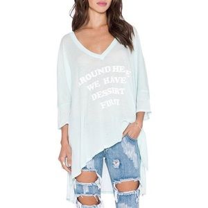 Wildfox We Have Dessert First Blue Graphic Tee